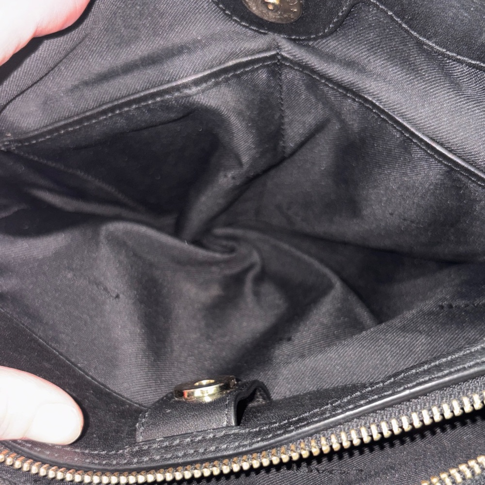 Coach Swagger Frame Satchel Black Leather Handbag with Crossbody Strap - Picture 6 of 16